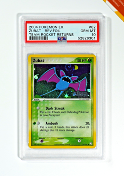 Pokemon PSA 10 Zubat #82 Rev Foil EX Team Rocket Returns 2004 English - Image 1