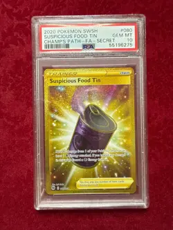 Pokemon TCG Suspicious Food Tin #080, Champions Path PSA 10 - Image 1