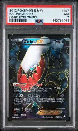 2012 POKEMON BLACK & WHITE DARK EXPLORERS #107 FA/DARKRAI EX PSA 7 - Image 1