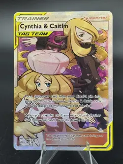 Cynthia & Caitlin - 228/236 - Cosmic Eclipse - Full Art Tag Team - Pokemon TCG - Image 1
