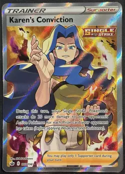 Karen's Conviction 193/198 - Pokemon TCG Chilling Reign Full Art 2021 - NM Card - Image 1
