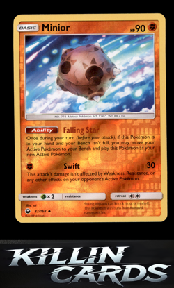 Reverse Holofoil Minior 83/168 Pokemon Uncommon SM - Celestial Storm Card NM - Image 1