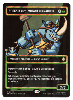 MTG TMNT SURGE FOIL BORDERLESS PIXEL ROCKSTEADY MUTANT MARAUDER (#0094 | TMC) - Image 1