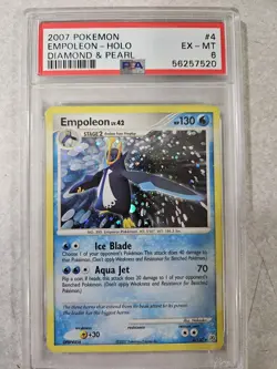 Pokemon TCG Empoleon Diamond & Pearl 4/130 Holo PSA 6 EX - MT - Image 1