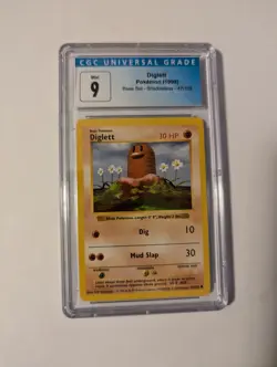 CGC 9 MINT DIGLETT Shadowless Base Set #47 Pokemon 1999 Non-Holo - Image 1