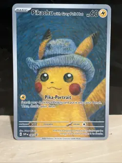 2023 Pokemon SVP Black Star Promo #085 Van Gogh Pikachu with Grey Felt Hat - Image 1
