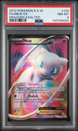 2012 POKEMON BLACK & WHITE DRAGONS EXALTED #120 FA/MEW EX PSA 8 - Image 1
