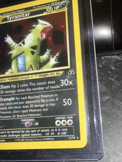 Pokemon TCG Tyranitar Holo Rare Card 12/75 Neo Discovery - Image 4