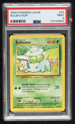 Bulbasaur Pokemon Base Set PSA 9 MINT 1999 - Image 1