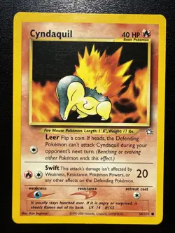 FREE SHIPPING Pokemon Neo Genesis - Cyndaquil - 56/111 - Common Unlimited - Image 1