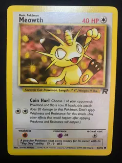 MEOWTH - 62/82 - TEAM ROCKET - POKEMON CARD - LP - Image 1