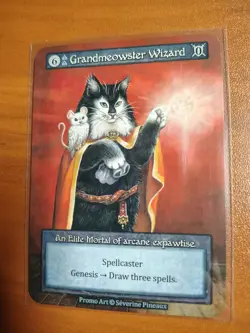Grandmeowster Wizard Sorcery TCG Spellcaster Promo Card by Severine Pineaux - Image 2