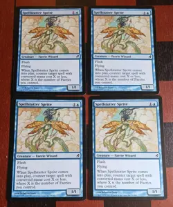 Mtg x4 Spellstutter Sprite x4 NM/ VLP Lorwyn Faerie Wizard Magic Cards - Image 1