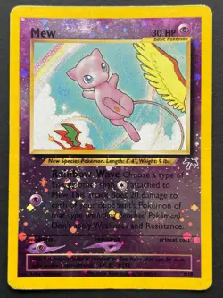Pokemon Mew Southern Islands Reverse Holo Rare SWIRL 1/18 2001 - Image 1