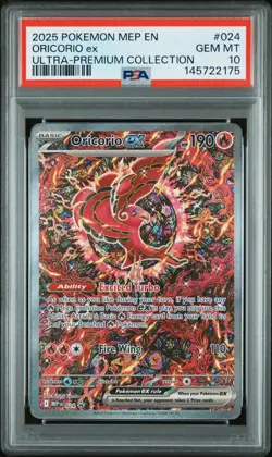 Pokemon TCG Oricorio EX 024 Me: Mega Evolution Promo Holo PSA 10 190 HP - Image 1