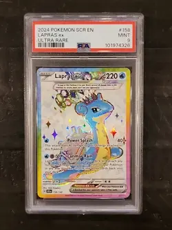 2024 POKEMON SCR EN-STELLAR CROWN ULTRA RARE #158 LAPRAS EX PSA 9 - Image 1