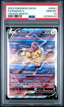 Fa/Raikou V Pokemon Sword And Shield Crown Zenith #GG41 PSA 10 Gem Mint - Image 1