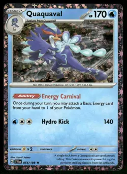 Pokemon Cards Quaquaval 054/198 Scarlet & Violet Cosmos Holo Rare NM - Image 1