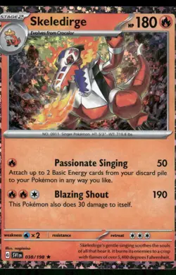Pokemon Cards Skeledirge 038/198 Scarlet & Violet Cosmos Holo Rare NM - Image 1