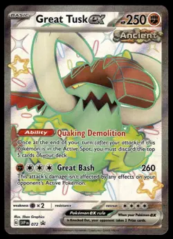 Pokemon TCG SV: Scarlet & Violet Promo Cards #072 Great Tusk ex LP - Image 1