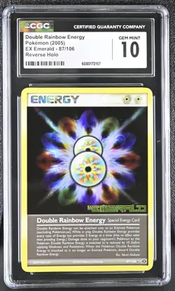 CGC 10 Double Rainbow Energy EX Emerald 87/106 Reverse Holo Stamped Pokemon Card - Image 1