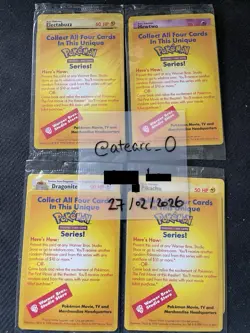 1999 Pokemon First Movie Set x4 Vintage Sealed WB Black Star Promo Cards - Image 1