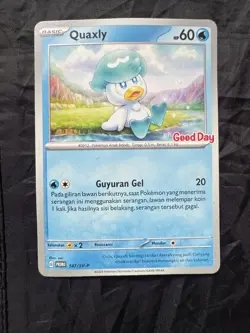 Rare Pokemon Card, Quaxley 147/SV-P Good Day Stamp Promo Indonesian - Image 1