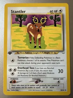 Pokemon Card Stantler 38/64 Neo Revelation 1st Edition LP - Image 1