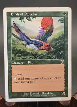 Birds of Paradise 7th Edition MTG Regular Moderately Played - Image 1