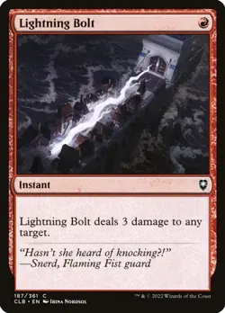 NM Lightning Bolt, MTG, Baldur's Gate, Magic the Gathering, 187 - Image 1