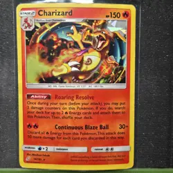 CHARIZARD 14/181 RARE TEAM UP POKEMON REVERSE CRACKED HOLO HP - Image 1