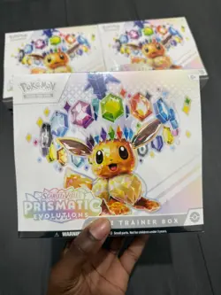 X1 Pokemon TCG Prismatic Evolutions ETB Brand New Sealed - SMALL RIP - Image 1