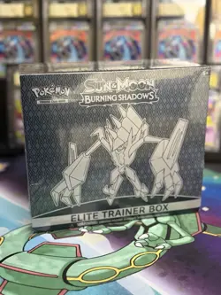 Pokemon Sun & Moon Burning Shadows Elite Trainer Box 65 Necrozma Card Sleeves - Image 1