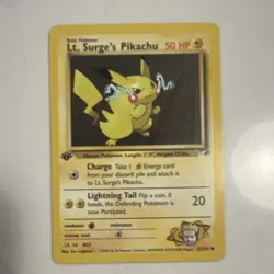 Pokemon TCG 1st Edition Lt. Surge's Pikachu Gym Heroes 81/132 50 HP English - Image 1