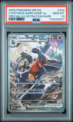 2025 POKEMON DRI EN-DESTINED RIVALS #232 CYNTHIA'S GARCHOMP EX PSA 10 - Image 1