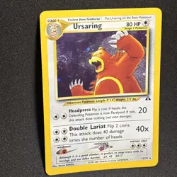 Pokemon TCG Neo Discovery Ursaring Holo Rare Card 15/75 With Swirl Nm - Image 2