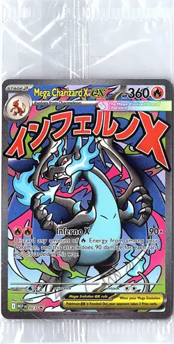 2025 Pokemon Phantasmal Flames UPC MEGA CHARIZARD X EX #23 Black Star PROMO NM - Image 1