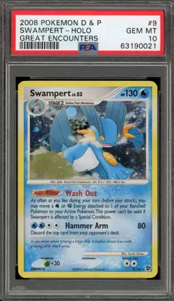 Pokemon Swampert Great Encounters Holo Rare #9 PSA 10 Gem Mint - Image 1
