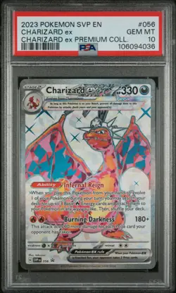 2023 POKEMON SVP EN-SV BLACK STAR PROMO #056 CHARIZARD EX PSA 10 - Image 1
