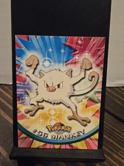MANKEY #56 BLUE LABEL - 1999 POKEMON TOPPS TV ANIMATION SERIES 1 NM - Image 1