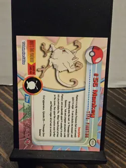 MANKEY #56 BLUE LABEL - 1999 POKEMON TOPPS TV ANIMATION SERIES 1 NM - Image 2