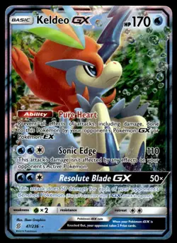 Pokemon TCG SM - Unified Minds #47/236 Keldeo GX Holo LP+ - Image 1