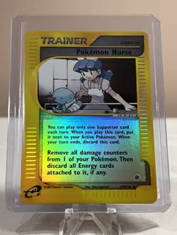 Pokemon Nurse 145/165 Expedition Base Set Reverse Holo Rare #145 E-Series MP - Image 1