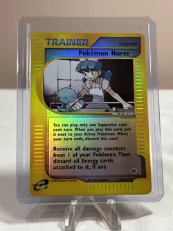 Pokemon Nurse 145/165 Expedition Base Set Reverse Holo Rare #145 E-Series MP - Image 2