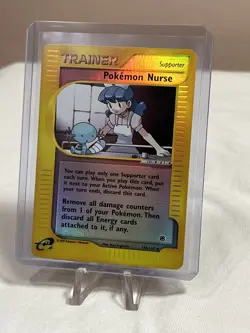 Pokemon Nurse 145/165 Expedition Base Set Reverse Holo Rare #145 E-Series MP - Image 5