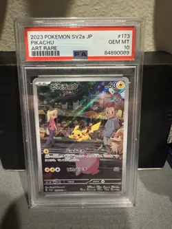 2023 Pokemon PSA 10 Pikachu SV2a JPN Art Rare 173/165 - Image 1