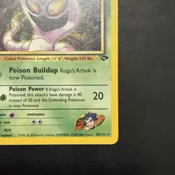 Pokemon Vintage Non-Holo Rare Koga's Arbok 25/132 Gym Challenge WotC NM - Image 4
