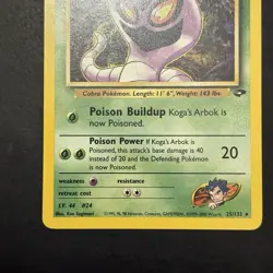 Pokemon Vintage Non-Holo Rare Koga's Arbok 25/132 Gym Challenge WotC NM - Image 5