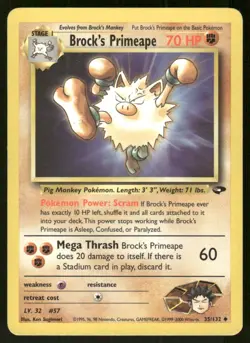 Pokemon Tcg Brock's Primeape #35 Pokemon Gym Challenge MP - Image 1