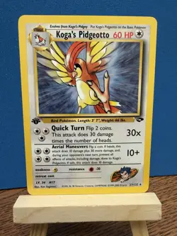 Pokemon TCG Koga's Pidgeotto 1st Edition Gym Challenge 27/132 Unlimited Rare - Image 1